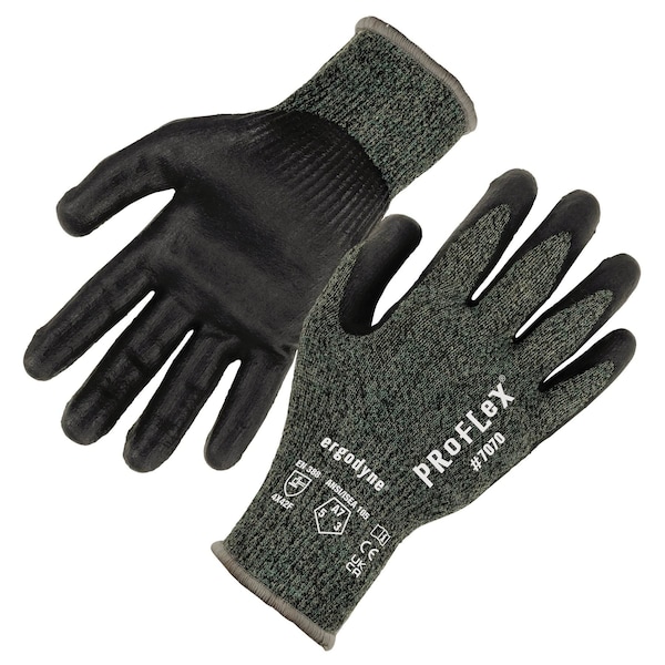 Ergodyne ANSI A7 Nitrile Coated CR Gloves, Green, Size S, PR 7070 - main